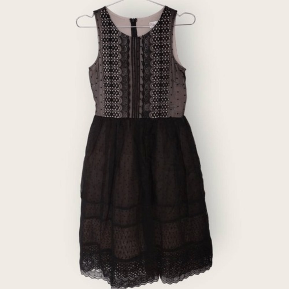RED Valentino Black Silk Tulle Cocktail Dress Sz 6 | Romantic Italian Luxury